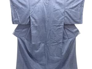 アンティーク　亀甲に唐花模様織出し手織り紬着物